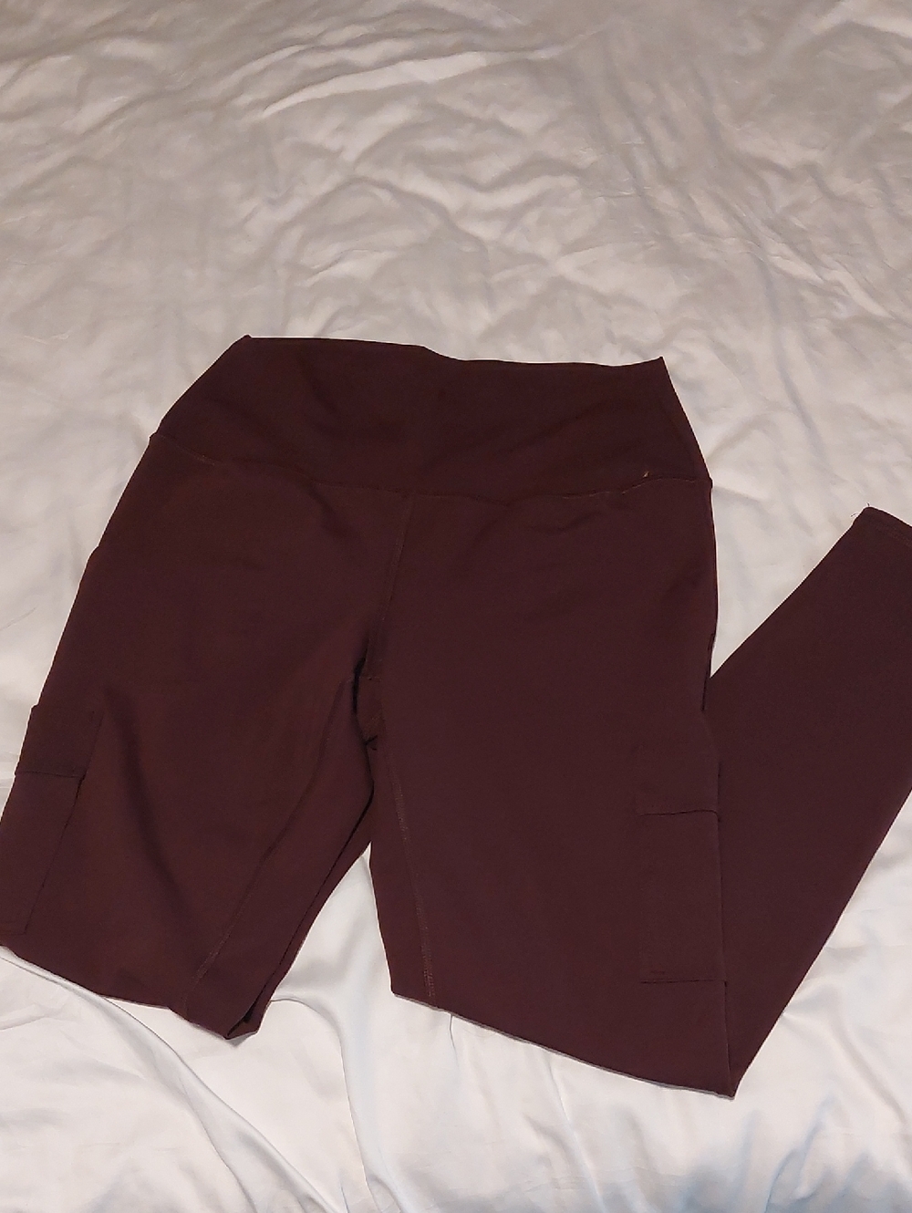 High-Waist Athletic Leggings - Deep Wine